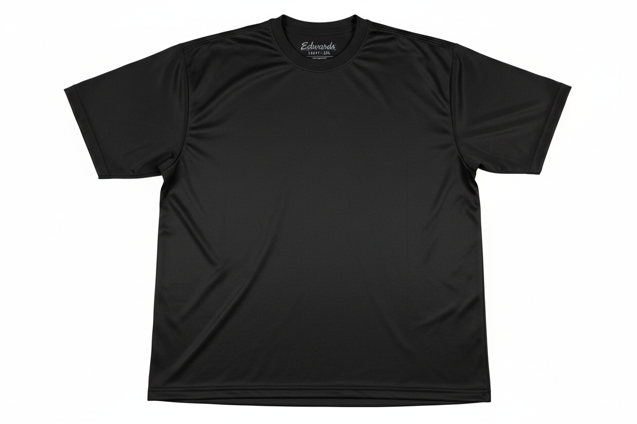 Edwards 1514_Uni (2XL) Black microfiber short sleeve tshirt