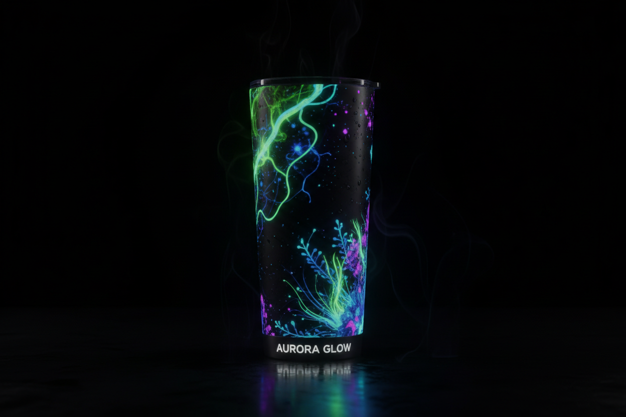Skinny Tumbler 20oz Sublimation Glow in the Dark