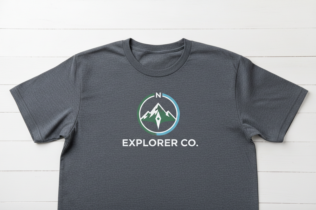 Una camisa manga corta personalizada con DTF con un logo generico