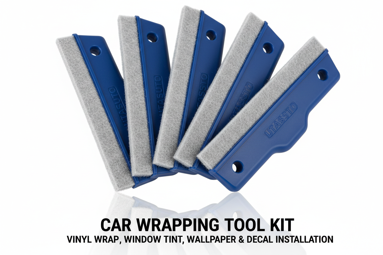 UTSAUTO Felt Edge Squeegee Car Wrapping Tool Kits 4 Inch Vinyl Wrap Squeegee Applicator Tool for Car Vinyl Wrap, Window Tint, Wallpaper, Decal Sticker Installation 4PCS
